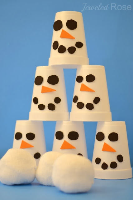 paper plate snowman