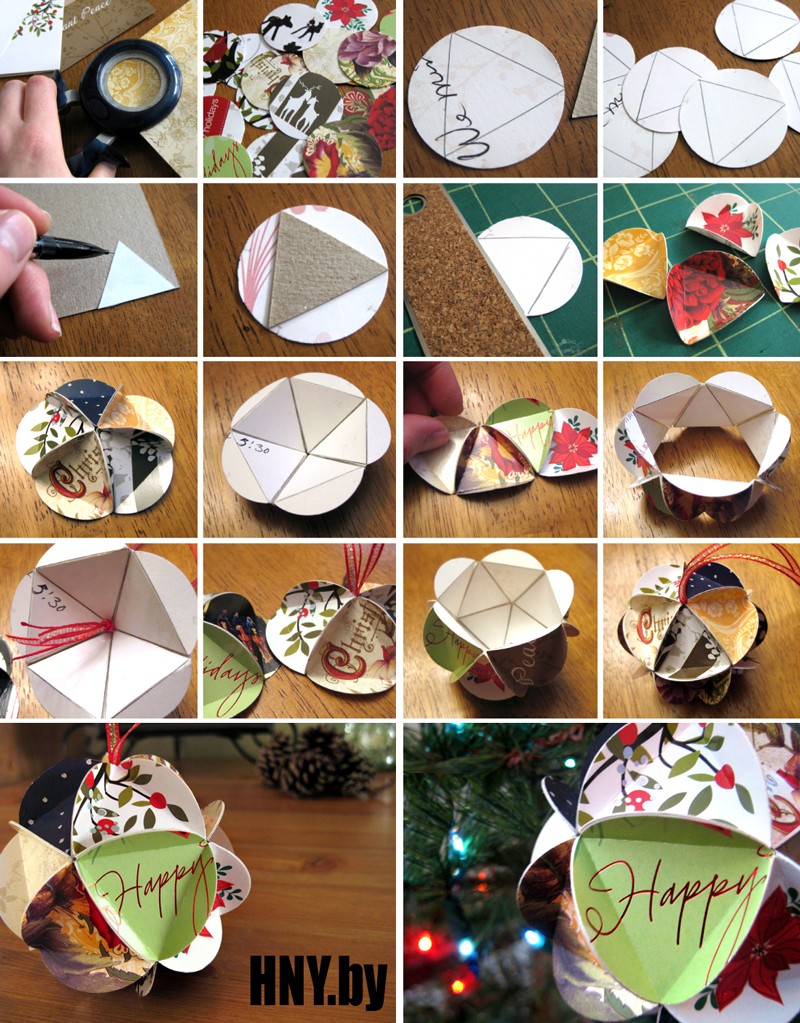 Как сделать новогодний шар из бумаги своими руками: пошаговая инструкция