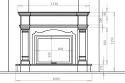 Схема размеров камина