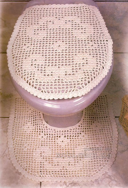 Коврики для туалета, вязаные крючком - 20 примеров с фото