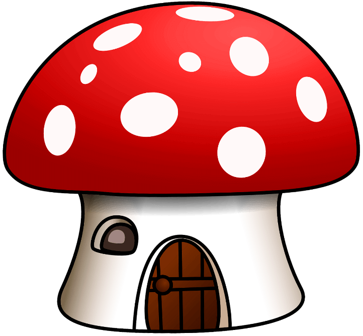 шаблон гриб-домик