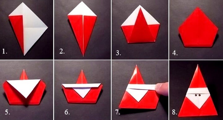 оригами санта клаус