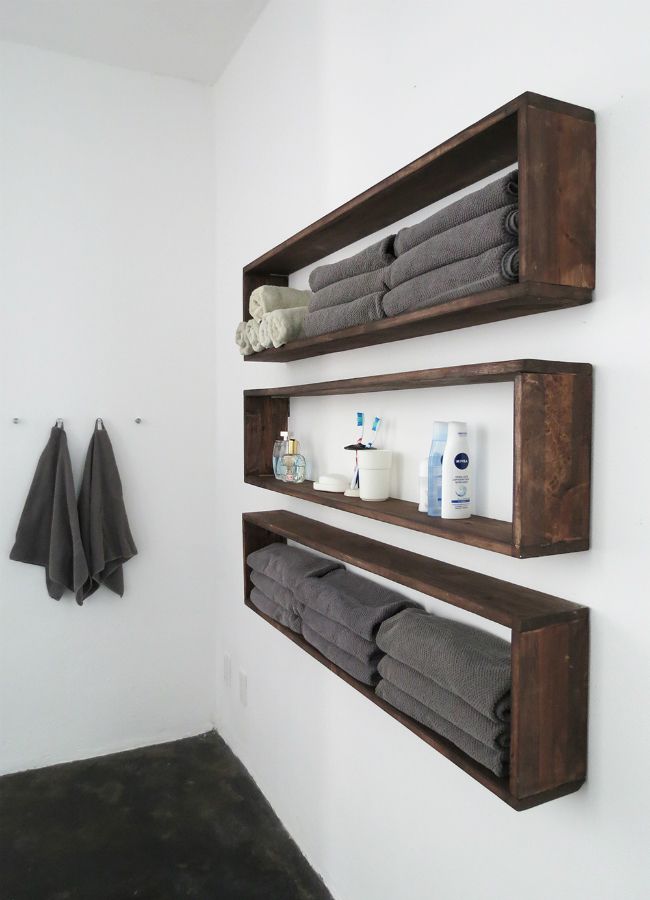 Rectangular wall shelves for bathroom