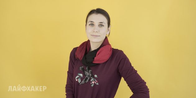 Как завязать шарф: Широкое колье