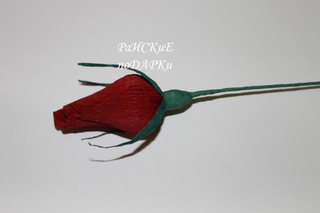Бутон розы с конфеткой из гофробумаги креп, фото № 12