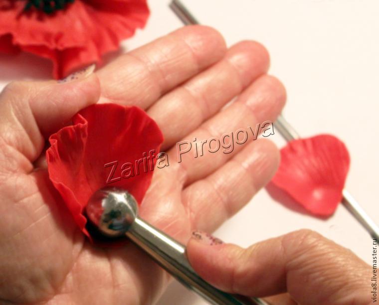 Создаем цветок красного мака из самозатвердевающей полимерной глины, фото № 13
