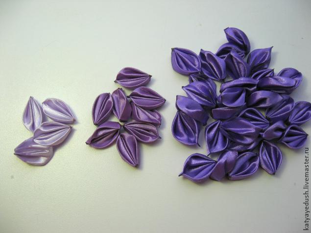МК цветка из ткани в технике канзаши, фото № 8