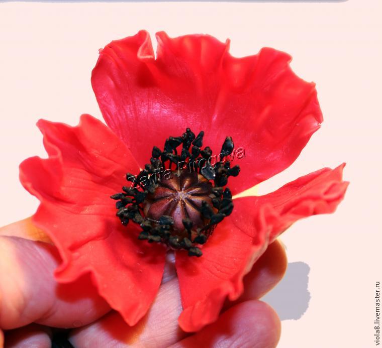 Создаем цветок красного мака из самозатвердевающей полимерной глины, фото № 21