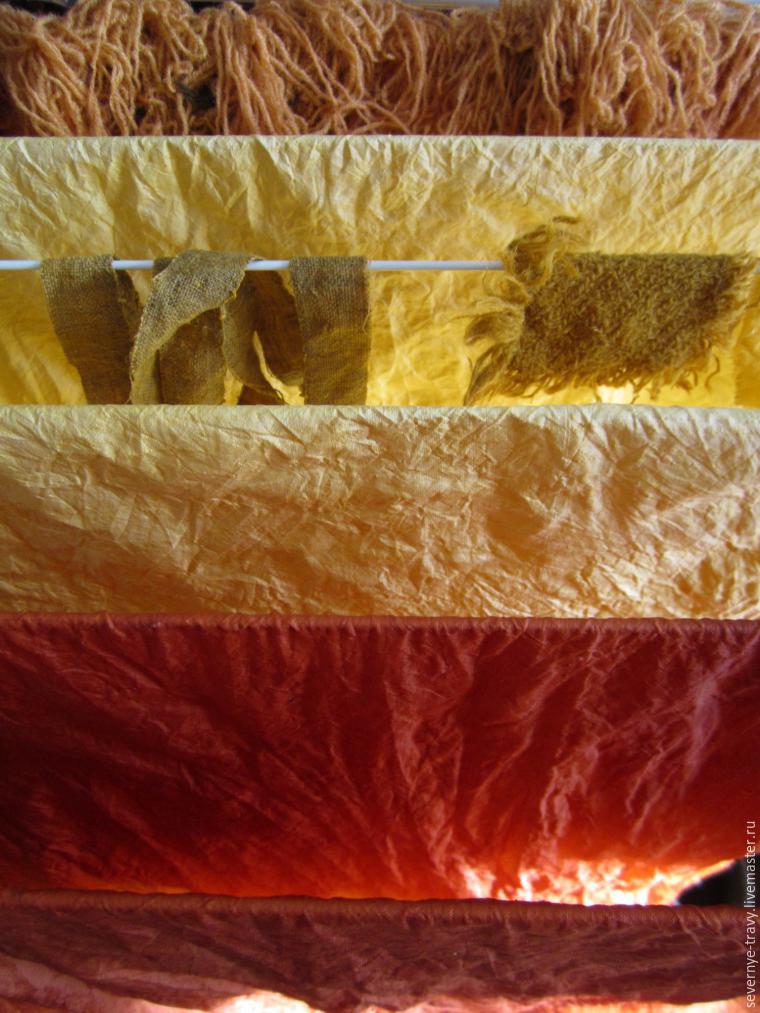 Натуральное крашение ткани. Желтый цвет, фото № 4