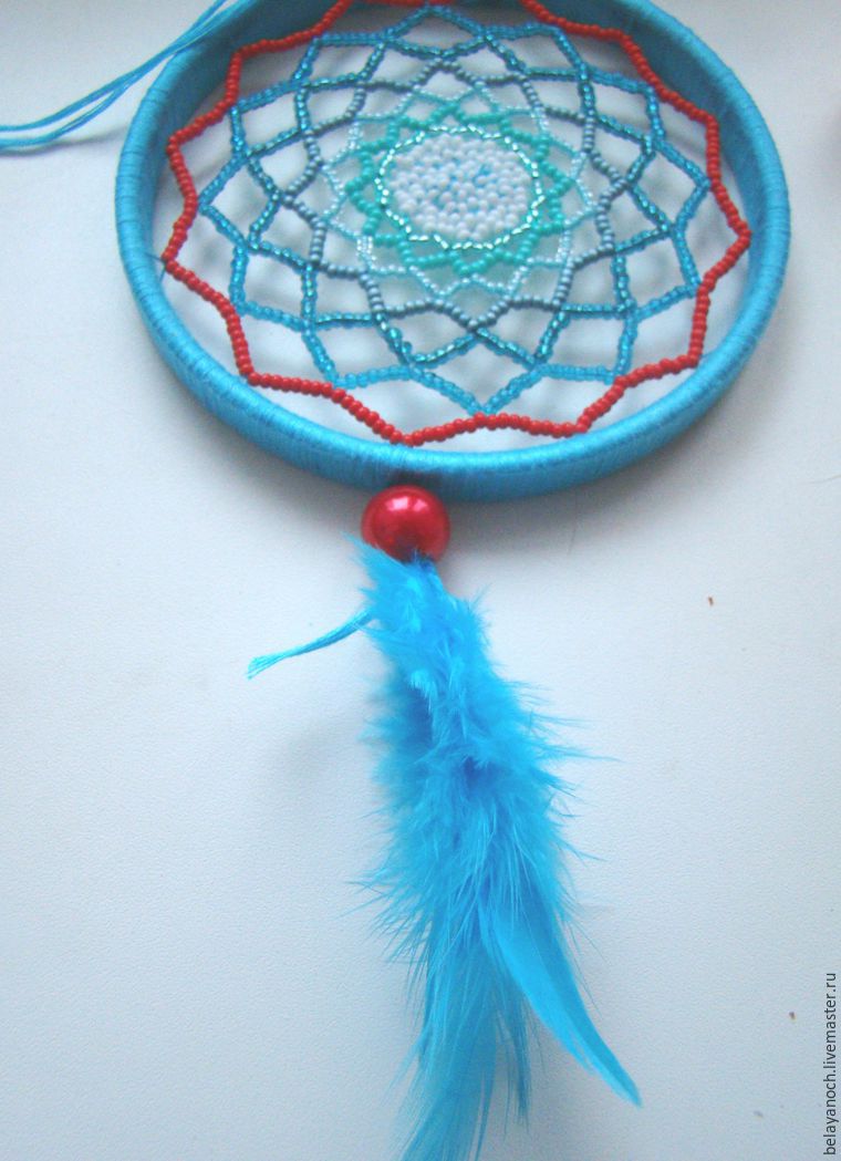 Плетем «ловца снов» с бисером, фото № 48