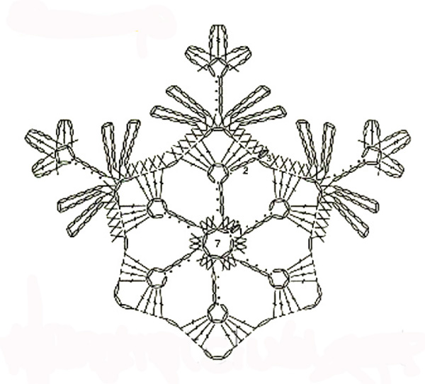 Украшаем дом новогодними снежинками: 58 вариантов вязания крючком, фото № 23