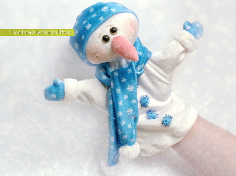 МК рукавичка для кукольного театра- Снеговик!!!, фото № 1