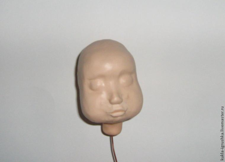 Лепка головы куклы из полимерной глины, фото № 11