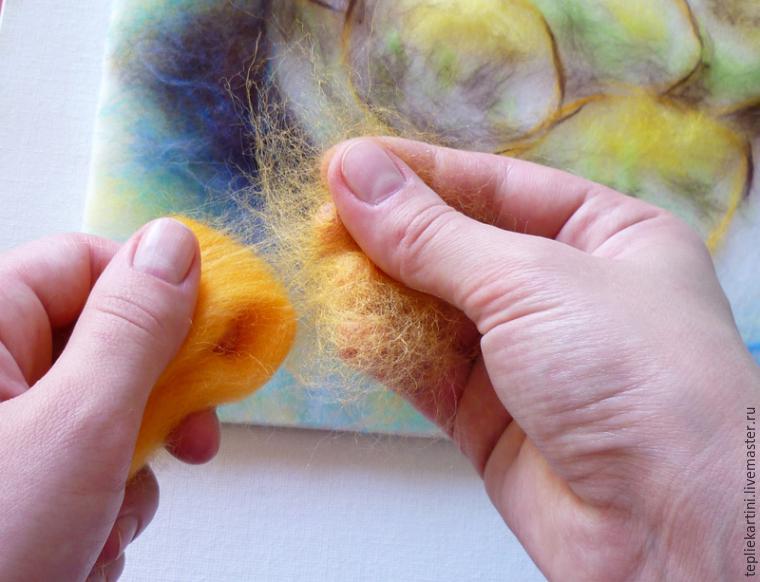 Мастер-класс: картина шерстью «Натюрморт с лимонами» по мотивам работы Ван Гога, фото № 32