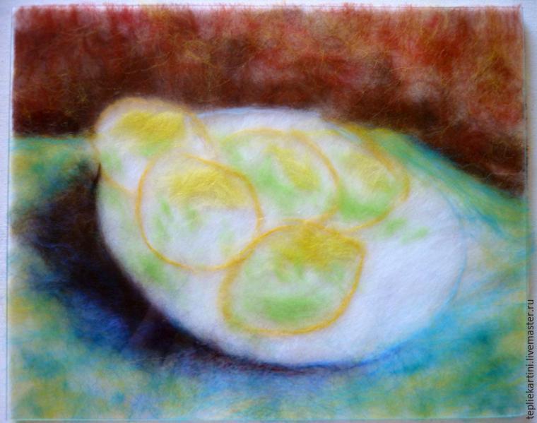 Мастер-класс: картина шерстью «Натюрморт с лимонами» по мотивам работы Ван Гога, фото № 25