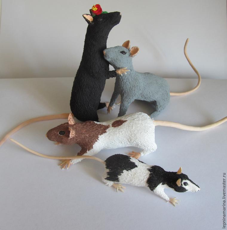Делаем домашних крысок из массы для лепки и проволоки, фото № 16