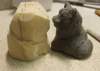 Создаем фигурку котенка из камня, фото № 38