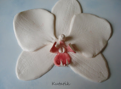 Цветок орхидеи из  полимерной глины без использования специальных молдов, фото № 18