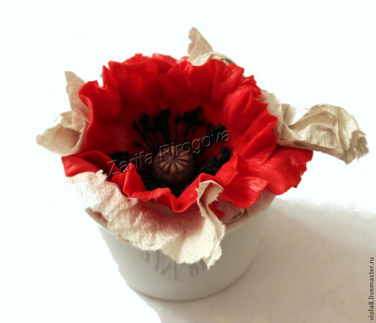 Создаем цветок красного мака из самозатвердевающей полимерной глины, фото № 23