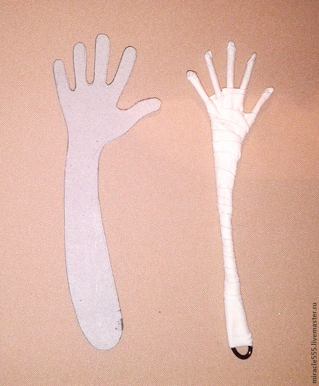 Изготовление рук на проволочном каркасе, фото № 15