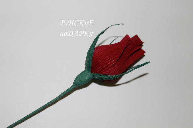 Бутон розы с конфеткой из гофробумаги креп, фото № 13