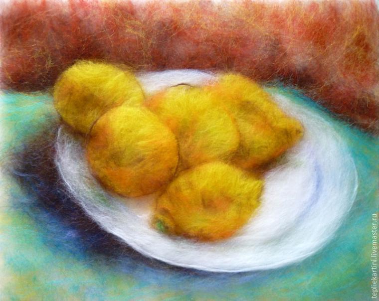 Мастер-класс: картина шерстью «Натюрморт с лимонами» по мотивам работы Ван Гога, фото № 48