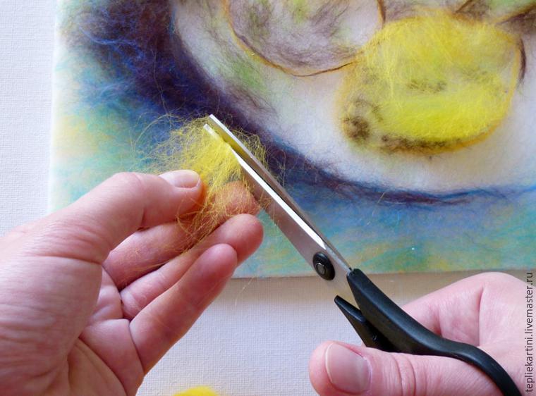 Мастер-класс: картина шерстью «Натюрморт с лимонами» по мотивам работы Ван Гога, фото № 33