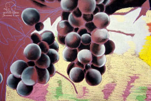 Рисуем виноград пастелью!, фото № 42