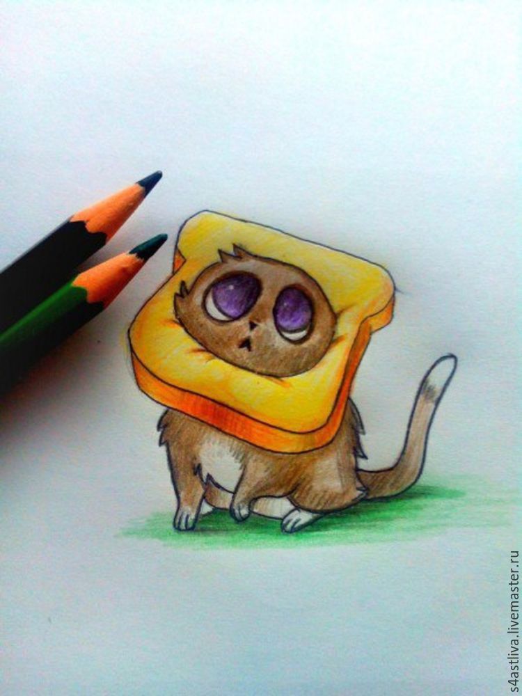 Как нарисовать цветными карандашами озорного котёнка, фото № 9