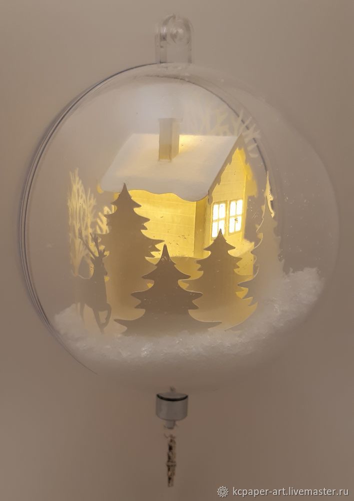 Создаем елочный шар с подсветкой «Волшебная избушка», фото № 13