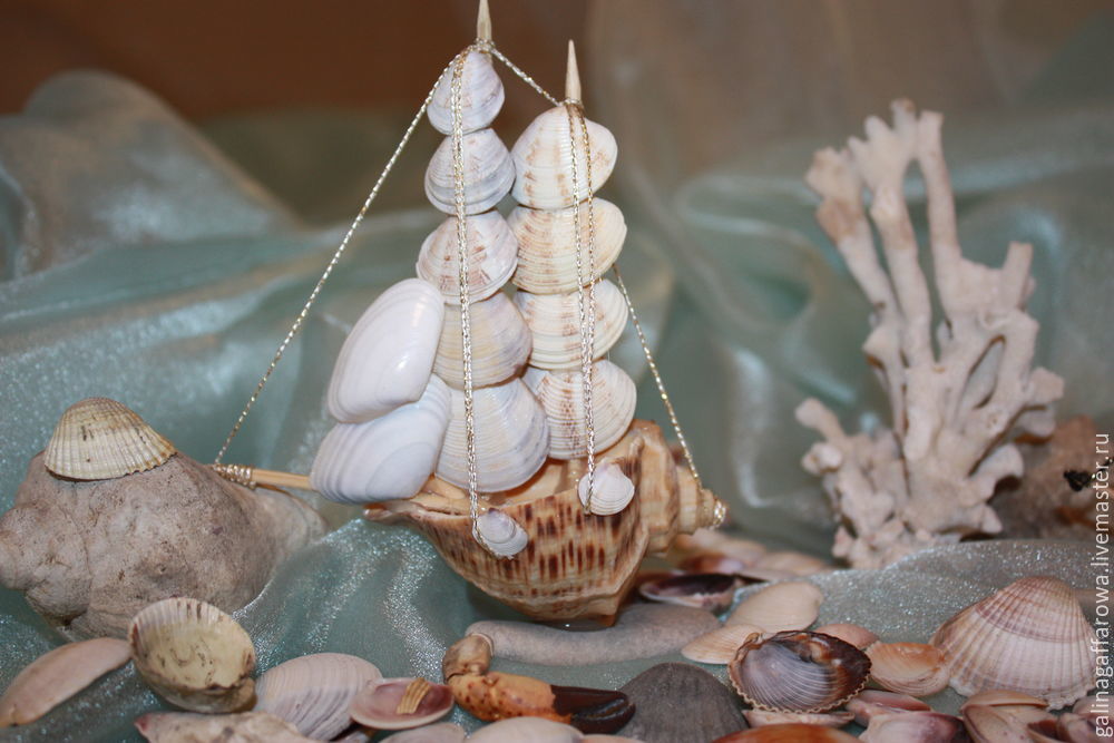 Мастерим кораблик из морских ракушек, фото № 16