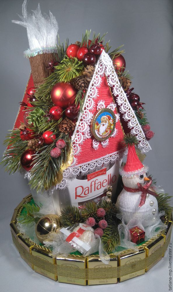 Новогодний домик Деда Мороза из коробки конфет: мастер-класс, фото № 47