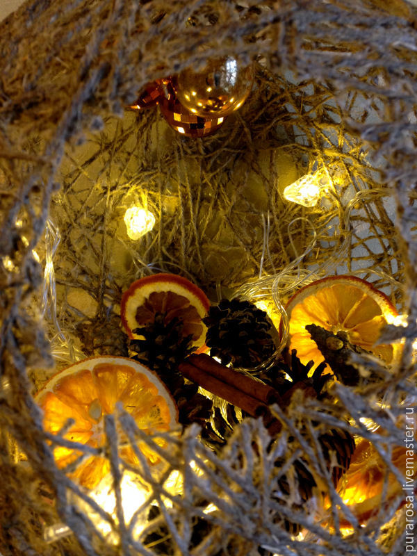 Новогодний Царь-шар из джутового шпагата, фото № 9