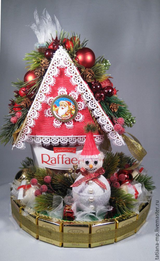 Новогодний домик Деда Мороза из коробки конфет: мастер-класс, фото № 48