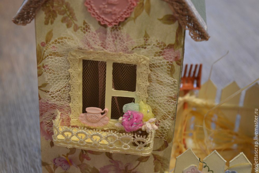 Мастер-класс: изготавливаем дуэт из чайных домиков с конфетницей, фото № 14