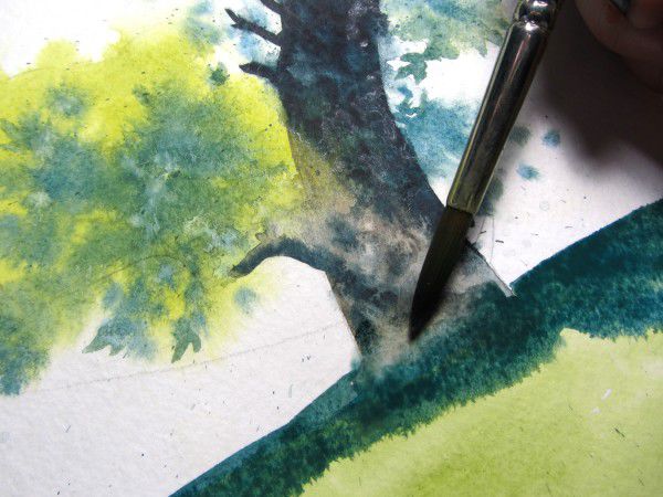 Как нарисовать дерево акварелью, фото № 19