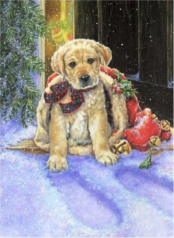 Собачки на Новогодних открытках разного времени, фото № 10