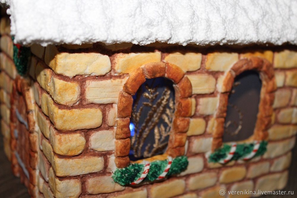 Делаем из соленого теста новогодний светящийся домик, фото № 33