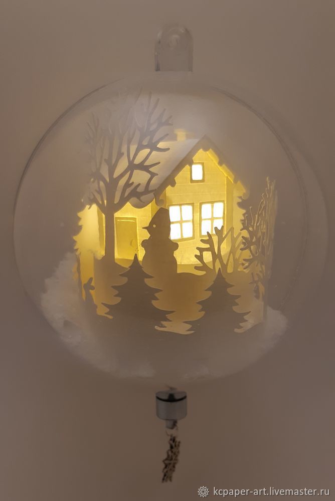 Создаем елочный шар с подсветкой «Волшебная избушка», фото № 14