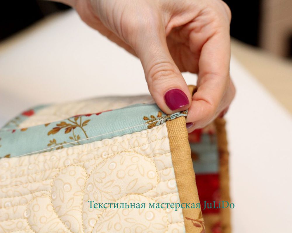 Мастер-класс: текстильная корзинка с элементами трапунто, фото № 27