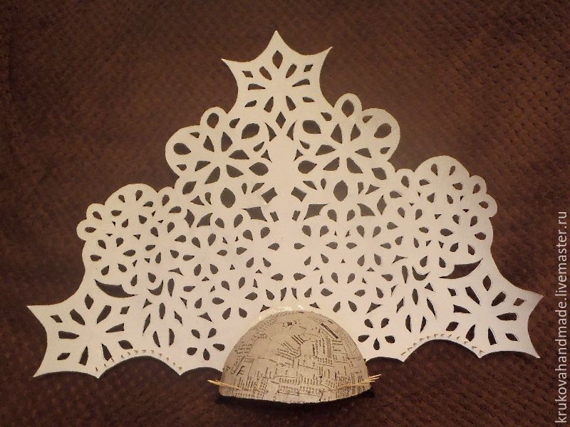 Изготовление ажурного кокошника для снегурочки, фото № 30