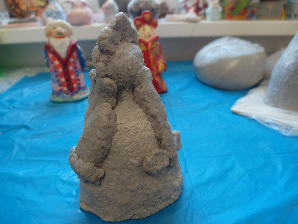 Дед Мороз и Снегурочка в технике папье-маше, фото № 14