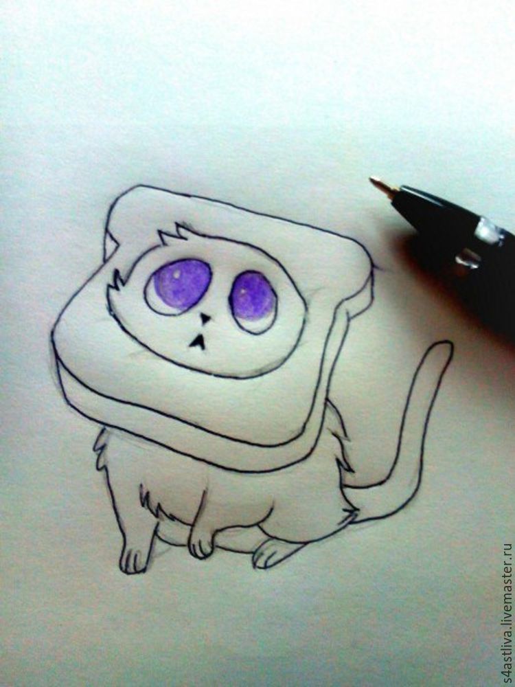 Как нарисовать цветными карандашами озорного котёнка, фото № 5