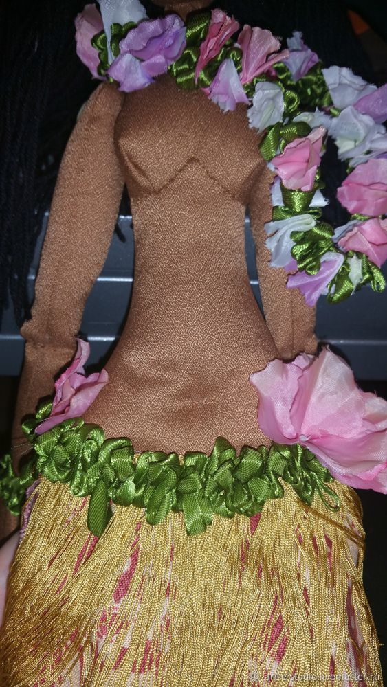 Создание куклы «Гавайская девушка». Часть 2. Гавайский национальный костюм, фото № 12