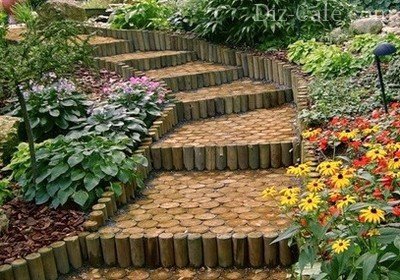 Лестничные переходы из спилов дерева Лестничные переходы из спилов дерева