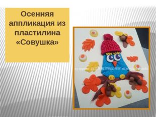 Осенняя аппликация из пластилина «Совушка» 