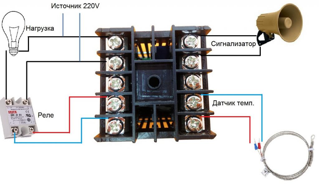 Схема подключения устройств к твердотельному реле