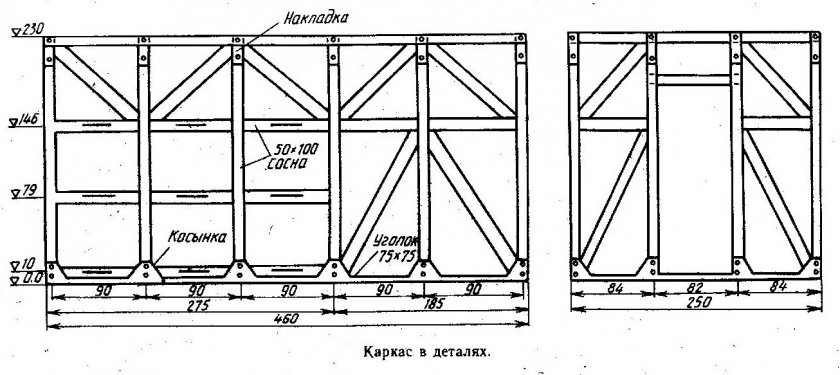 Чертёж каркаса в деталях