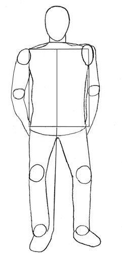 Как красиво нарисовать фигуру человека мужчины в одежде в полный рост поэтапно карандашом для начинающих и детей: шаг4