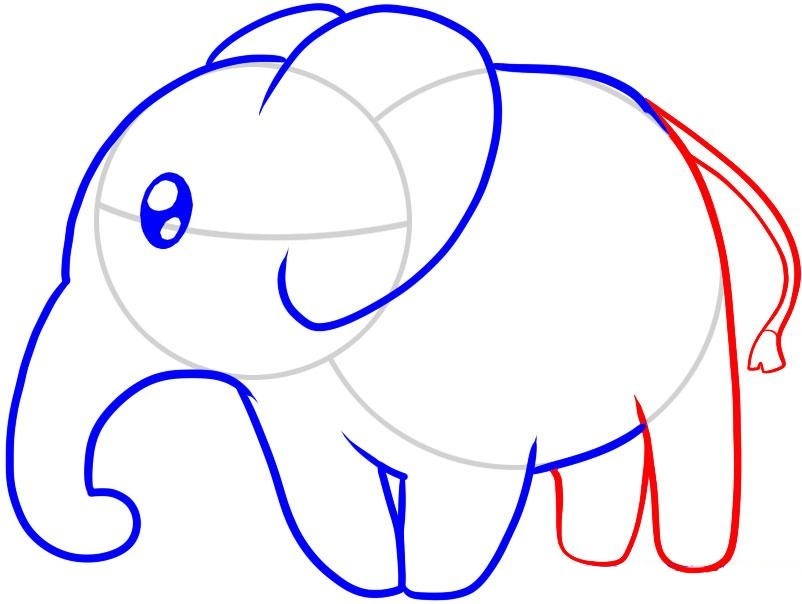 Как нарисовать слона карандашом для детей и начинающих: рисуем тело животного